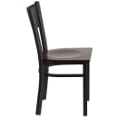 Flash Furniture XU-DG-60115-GRD-WALW-GG Restaurant Chair w/ Grid Back & Walnut Wood Seat - Steel Frame, Black thumbnail 2