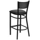 Flash Furniture XU-DG-60116-GRD-BAR-BLKV-GG Bar Stool w/ Grid Back & Black Vinyl Seat, Black thumbnail 3