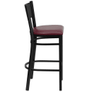 Flash Furniture XU-DG-60116-GRD-BAR-BURV-GG Bar Stool w/ Grid Back & Burgundy Vinyl Seat, Black thumbnail 2