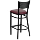 Flash Furniture XU-DG-60116-GRD-BAR-BURV-GG Bar Stool w/ Grid Back & Burgundy Vinyl Seat, Black thumbnail 3