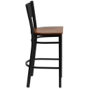 Flash Furniture XU-DG-60116-GRD-BAR-CHYW-GG Bar Stool w/ Grid Back & Cherry Wood Seat, Black thumbnail 2
