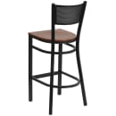 Flash Furniture XU-DG-60116-GRD-BAR-CHYW-GG Bar Stool w/ Grid Back & Cherry Wood Seat, Black thumbnail 3