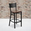 Flash Furniture XU-DG-60116-GRD-BAR-CHYW-GG Bar Stool w/ Grid Back & Cherry Wood Seat, Black thumbnail 5
