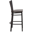 Flash Furniture XU-DG-60116-GRD-BAR-WALW-GG Bar Stool w/ Grid Back & Walnut Wood Seat, Black thumbnail 2