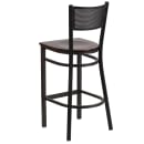 Flash Furniture XU-DG-60116-GRD-BAR-WALW-GG Bar Stool w/ Grid Back & Walnut Wood Seat, Black thumbnail 3