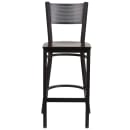 Flash Furniture XU-DG-60116-GRD-BAR-WALW-GG Bar Stool w/ Grid Back & Walnut Wood Seat, Black thumbnail 4