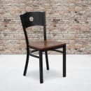 Flash Furniture XU-DG-60119-CIR-CHYW-GG Restaurant Chair w/ Circle Cutout Back & Cherry Wood Seat - Steel Frame, Black thumbnail 5
