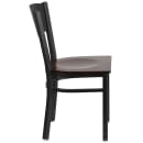 Flash Furniture XU-DG-60119-CIR-WALW-GG Restaurant Chair w/ Circle Cutout Back & Walnut Wood Seat - Steel Frame, Black thumbnail 2