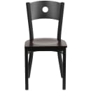 Flash Furniture XU-DG-60119-CIR-WALW-GG Restaurant Chair w/ Circle Cutout Back & Walnut Wood Seat - Steel Frame, Black thumbnail 4