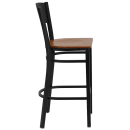 Flash Furniture XU-DG-60120-CIR-BAR-CHYW-GG Bar Stool w/ Metal Back & Cherry Wood Seat, Black thumbnail 2