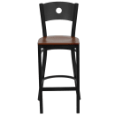 Flash Furniture XU-DG-60120-CIR-BAR-CHYW-GG Bar Stool w/ Metal Back & Cherry Wood Seat, Black thumbnail 4