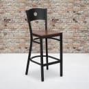 Flash Furniture XU-DG-60120-CIR-BAR-CHYW-GG Bar Stool w/ Metal Back & Cherry Wood Seat, Black thumbnail 5