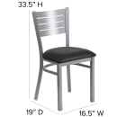 Flash Furniture XU-DG-60401-BLKV-GG Restaurant Chair w/ Slat Back & Black Vinyl Seat - Steel Frame, Silver thumbnail 2