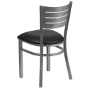 Flash Furniture XU-DG-60401-BLKV-GG Restaurant Chair w/ Slat Back & Black Vinyl Seat - Steel Frame, Silver thumbnail 5