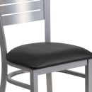 Flash Furniture XU-DG-60401-BLKV-GG Restaurant Chair w/ Slat Back & Black Vinyl Seat - Steel Frame, Silver thumbnail 7