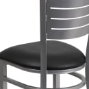 Flash Furniture XU-DG-60401-BLKV-GG Restaurant Chair w/ Slat Back & Black Vinyl Seat - Steel Frame, Silver thumbnail 8