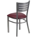 Flash Furniture XU-DG-60401-BURV-GG Restaurant Chair w/ Slat Back & Burgundy Vinyl Seat - Steel Frame, Silver thumbnail 3