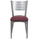 Flash Furniture XU-DG-60401-BURV-GG Restaurant Chair w/ Slat Back & Burgundy Vinyl Seat - Steel Frame, Silver thumbnail 4