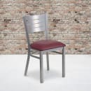Flash Furniture XU-DG-60401-BURV-GG Restaurant Chair w/ Slat Back & Burgundy Vinyl Seat - Steel Frame, Silver thumbnail 5