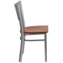 Flash Furniture XU-DG-60401-CHYW-GG Restaurant Chair w/ Slat Back & Cherry Wood Seat - Steel Frame, Silver thumbnail 2