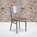 Flash Furniture XU-DG-60401-CHYW-GG Restaurant Chair w/ Slat Back & Cherry Wood Seat - Steel Frame, Silver thumbnail 5
