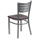 Flash Furniture XU-DG-60401-MAHW-GG Restaurant Chair w/ Slat Back & Mahogany Wood Seat - Steel Frame, Silver thumbnail 3