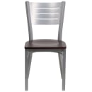 Flash Furniture XU-DG-60401-MAHW-GG Restaurant Chair w/ Slat Back & Mahogany Wood Seat - Steel Frame, Silver thumbnail 4