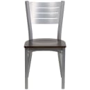 Flash Furniture XU-DG-60401-WALW-GG Restaurant Chair w/ Slat Back & Walnut Wood Seat - Steel Frame, Silver thumbnail 4