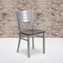 Flash Furniture XU-DG-60401-WALW-GG Restaurant Chair w/ Slat Back & Walnut Wood Seat - Steel Frame, Silver thumbnail 5