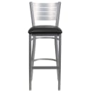 Flash Furniture XU-DG-60402-BAR-BLKV-GG Bar Stool w/ Metal Slat Back & Black Vinyl Seat, Silver thumbnail 5