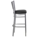 Flash Furniture XU-DG-60402-BAR-BLKV-GG Bar Stool w/ Metal Slat Back & Black Vinyl Seat, Silver thumbnail 6