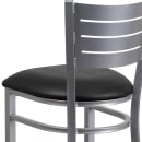 Flash Furniture XU-DG-60402-BAR-BLKV-GG Bar Stool w/ Metal Slat Back & Black Vinyl Seat, Silver thumbnail 8