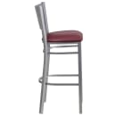 Flash Furniture XU-DG-60402-BAR-BURV-GG Bar Stool w/ Metal Slat Back & Burgundy Vinyl Seat, Silver thumbnail 2