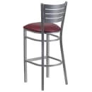 Flash Furniture XU-DG-60402-BAR-BURV-GG Bar Stool w/ Metal Slat Back & Burgundy Vinyl Seat, Silver thumbnail 3