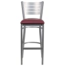 Flash Furniture XU-DG-60402-BAR-BURV-GG Bar Stool w/ Metal Slat Back & Burgundy Vinyl Seat, Silver thumbnail 4