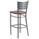 Flash Furniture XU-DG-60402-BAR-CHYW-GG Bar Stool w/ Metal Slat Back & Cherry Wood Seat, Silver thumbnail 3