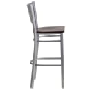 Flash Furniture XU-DG-60402-BAR-MAHW-GG Bar Stool w/ Metal Slat Back & Mahogany Wood Seat, Silver thumbnail 2