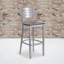 Flash Furniture XU-DG-60402-BAR-MAHW-GG Bar Stool w/ Metal Slat Back & Mahogany Wood Seat, Silver thumbnail 5
