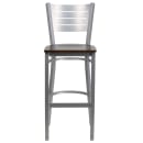 Flash Furniture XU-DG-60402-BAR-WALW-GG Bar Stool w/ Metal Slat Back & Walnut Wood Seat, Silver thumbnail 4