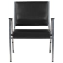 Flash Furniture XU-DG-60443-670-1-BK-VY-GG Stacking Bariatric Arm Chair w/ Black Vinyl Back & Seat - Steel Frame, Silver Vein thumbnail 5