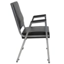 Flash Furniture XU-DG-60443-670-1-BK-VY-GG Stacking Bariatric Arm Chair w/ Black Vinyl Back & Seat - Steel Frame, Silver Vein thumbnail 6