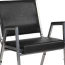 Flash Furniture XU-DG-60443-670-1-BK-VY-GG Stacking Bariatric Arm Chair w/ Black Vinyl Back & Seat - Steel Frame, Silver Vein thumbnail 7