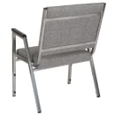 Flash Furniture XU-DG-60443-670-1-GY-GG Stacking Bariatric Arm Chair w/ Gray Fabric Back & Seat - Steel Frame, Silver Vein thumbnail 3