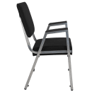 Flash Furniture XU-DG-60443-670-2-BK-GG Stacking Bariatric Arm Chair w/ Black Fabric Back & Seat - Steel Frame, Silver Vein thumbnail 2