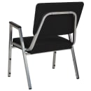 Flash Furniture XU-DG-60443-670-2-BK-GG Stacking Bariatric Arm Chair w/ Black Fabric Back & Seat - Steel Frame, Silver Vein thumbnail 3