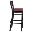 Flash Furniture XU-DG-60515-MAH-BAR-BURV-GG Bar Stool w/ Mahogany Wood Back & Burgundy Vinyl Seat, Black thumbnail 2