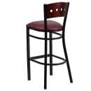 Flash Furniture XU-DG-60515-MAH-BAR-BURV-GG Bar Stool w/ Mahogany Wood Back & Burgundy Vinyl Seat, Black thumbnail 3