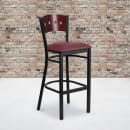 Flash Furniture XU-DG-60515-MAH-BAR-BURV-GG Bar Stool w/ Mahogany Wood Back & Burgundy Vinyl Seat, Black thumbnail 5