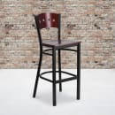 Flash Furniture XU-DG-60515-MAH-BAR-MTL-GG Bar Stool w/ Mahogany Wood Back & Wood Seat, Black thumbnail 5