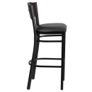 Flash Furniture XU-DG-60516-WAL-BAR-BLKV-GG Bar Stool w/ Walnut Wood Back & Black Vinyl Seat, Black thumbnail 2